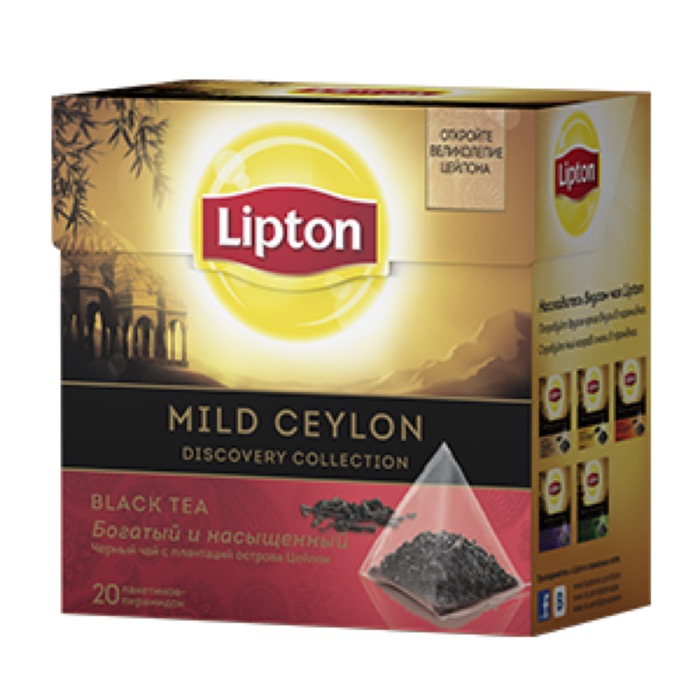 Купить Чай Lipton Пирамидки Mild Ceylon 20 пак х 1,8 гр (12) мелким ...