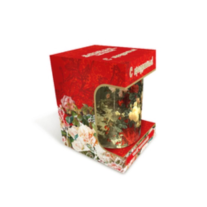  (К2 333) Чай черный, кружка в картоне С ПРАЗДНИКОМ (Букет с ягодами) 50гр. (12)