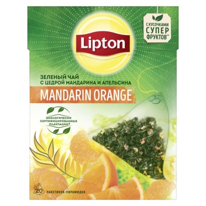 Пирамидки Mandarin Orange зел.чай с цедрой цитрусов 20 пак. х 1,6 гр. (12пч)