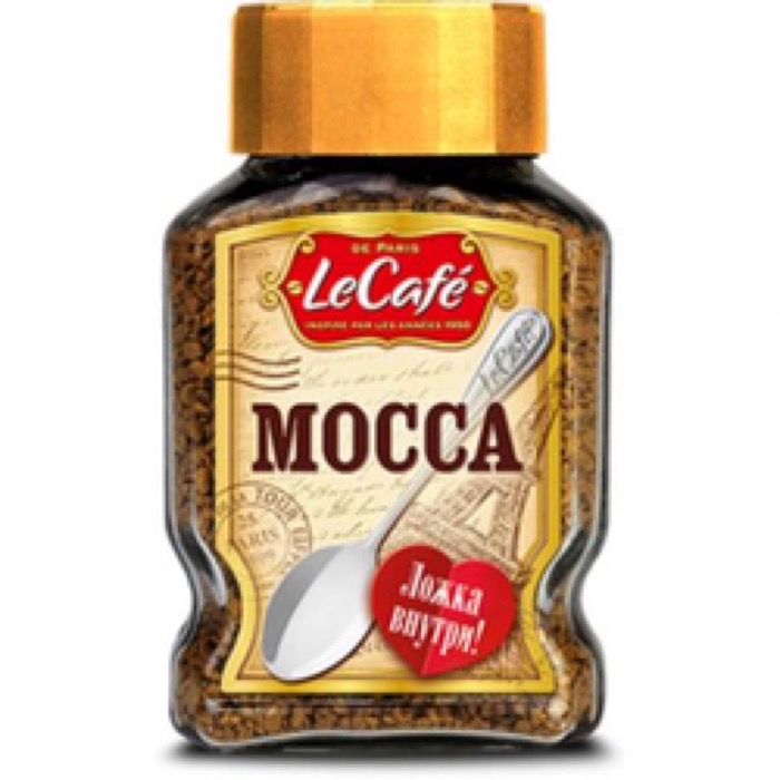 Le Caffe Mokka 95 гр. с ложкой, стекло (12) 120 кор./пал.