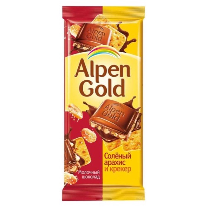 Шоколад Альпен Голд (молочный/сол.арахис/крекер), 85 гр. (21)