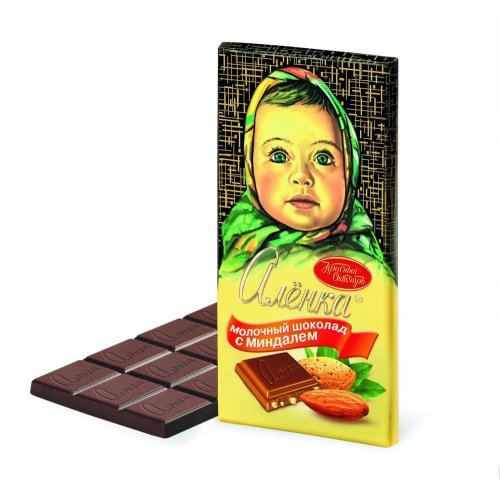 Шоколад Алёнка 90 гр. с Миндалем (15) 6 бл. в кор.