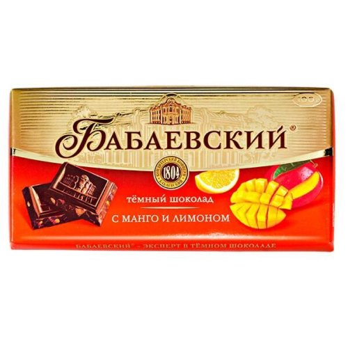 Шоколад Бабаевский темн. с Манго и Лимоном ,100 гр. (17) 4 бл. в кор./72
