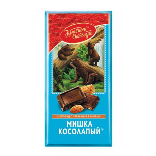 Шоколад Красный Окт. Мишка Косолапый 75 гр.,ш/бокс (14) 4 бл. в кор.