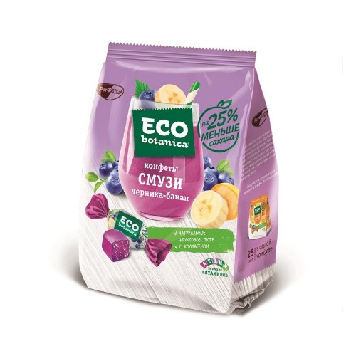 Конфеты желейные ECO-BOTANICA СМУЗИ Черника/Банан,150 гр. (10)