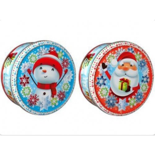 Печенье в жестянной банке REGNUM Дед Мороз и Снеговик 150 гр. сдобное (12) (МС-6-54)