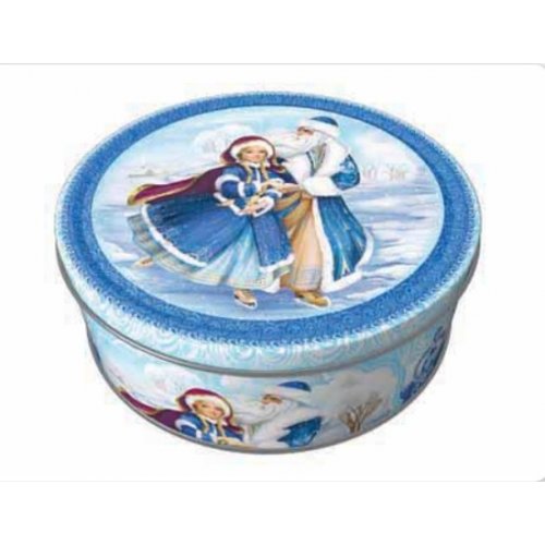 Печенье в жестянной банке REGNUM Коньки 400 гр. сдобное в сахарной обсыпке (6) (МС-1-1)