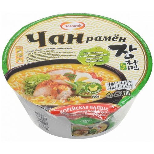 ЧАН РАМЕН суп-лапша со вкусом курицы 86 гр., тарелка (24) NEW