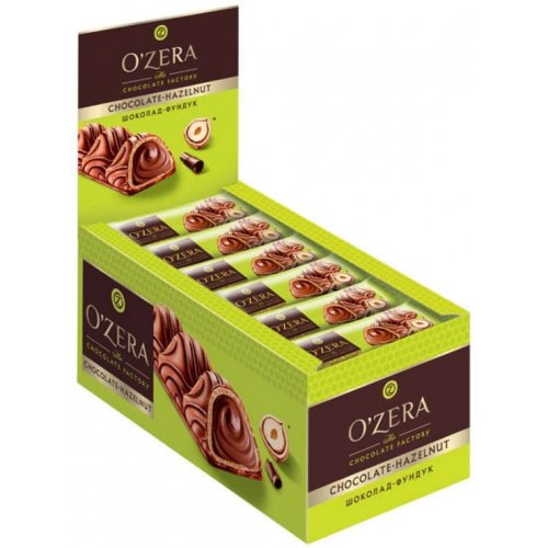 Батончик Вафел. O`Zera Chocolate-Hazelnut,(зеленый),23 гр. (24) в кор. 6 бл. (РВК420)