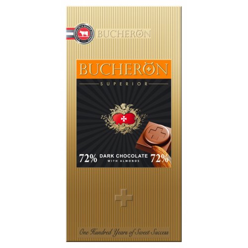SUPERIOR шоколад Горький с миндалем 100 гр. х 10 шт. картон (6)