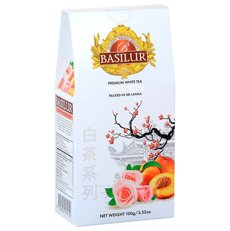 Купить Чай Basilur Белый чай со вкусом персика и розы 100 гр , картон ...