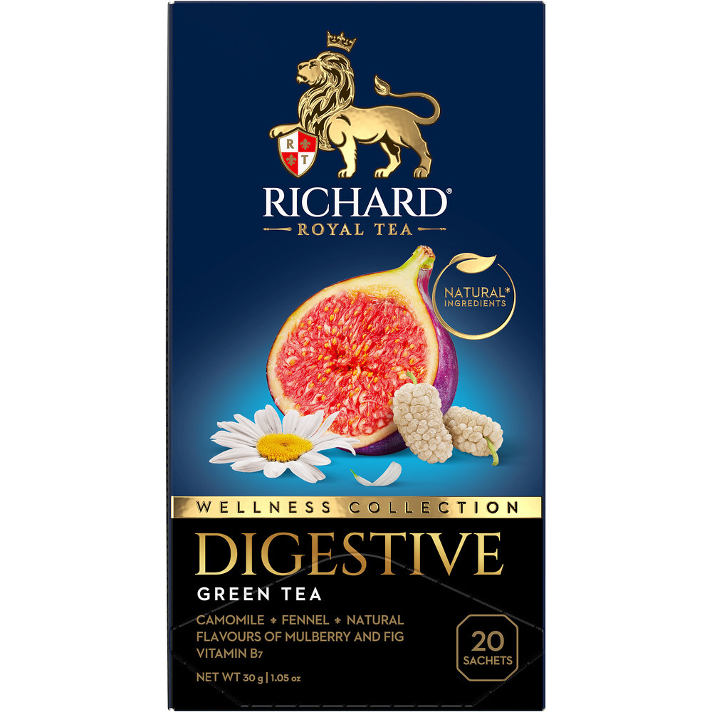 Купить Чай Richard Digestive 20 пак *1,5 гр зеленый (12) 102456 мелким  оптом и в розницу в Москве - цены в интернет магазине Восток