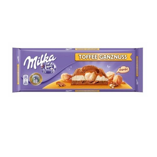 Шоколад Милка молочный Toffee Wholenut Chocolate(карам.нач. и фундук) ,300 гр. (12) (534)