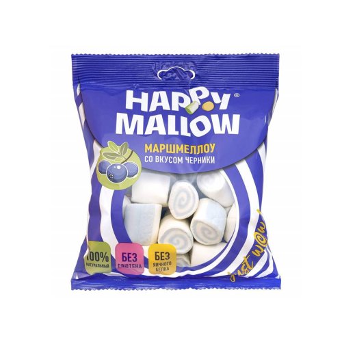 Воздушный зефир HAPPY MALLOW Маршлеллоу со вк. черники 90 гр.(12) (ZF-30-1)..