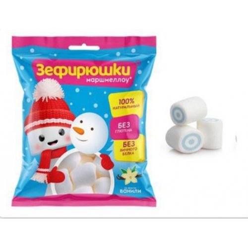 Воздушный зефир ЗЕФИРЮШКИ СНЕГОВИК для десертов 80 гр. (20) (ZF-4-14)