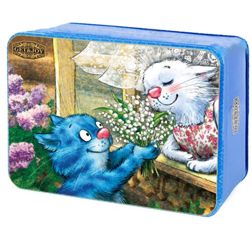 Шкатулка-Синие коты, Ландыши 50 гр. ОРА, ж/б (40) (7378) NEW