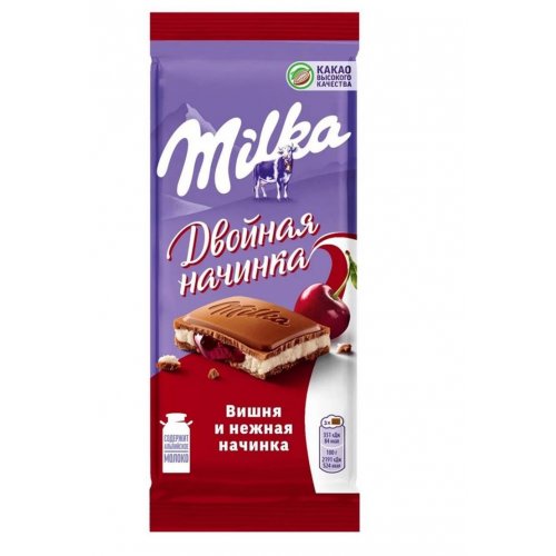 Шоколад Милка молочный с Вишневой начинкой 80 гр. (20)/384