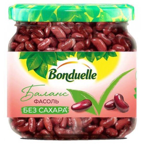BONDUELLE Баланс Фасоль красная без сахара 350 мл, стекло (6)/в пал.265 (ОСГ ноябрь 2026)