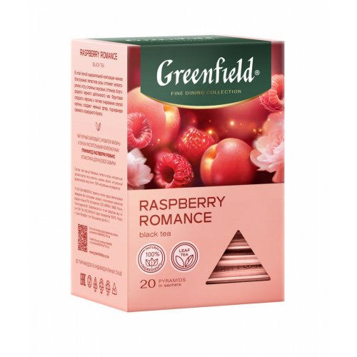Пирамидки Fine Dining Raspberry Romance черн. с аром. малины и личи 20 пак.х2 гр. (8) (1983-08) NEW