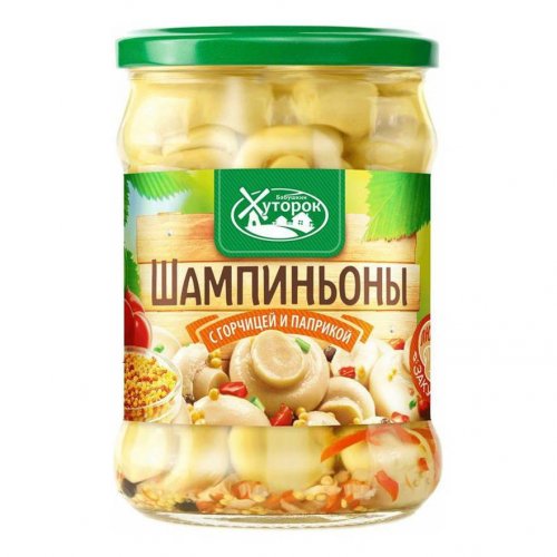 Грибная шампиньоны с горчицей и паприкой 450 гр. стекло (8)