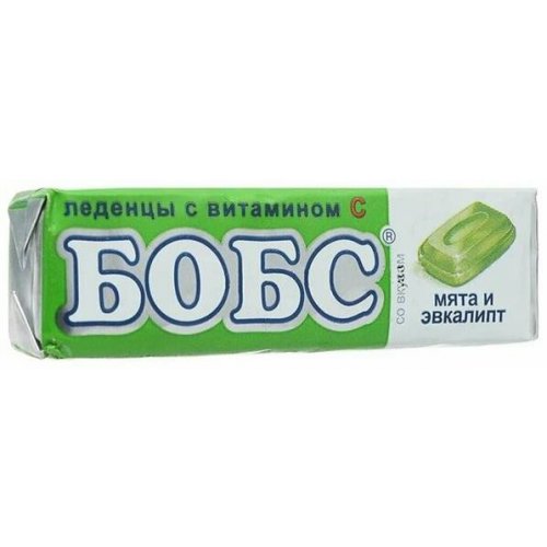 Леденцы БОБС мята с эвкалиптом с вит.С 35 гр.(12) в кор. 24 бл. (BS-3-20)