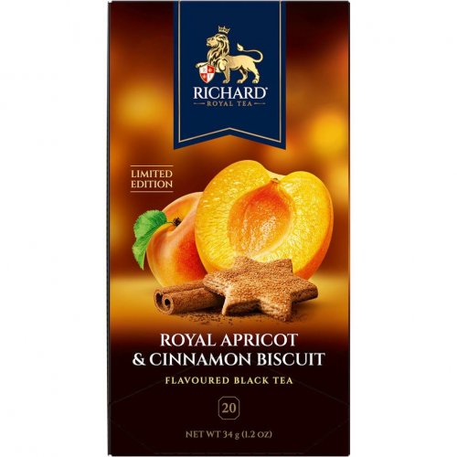 Apricot & Cinnamon 20 пак.*1,7 гр.черн. с абрикосом печенье с корицей (12) 102936