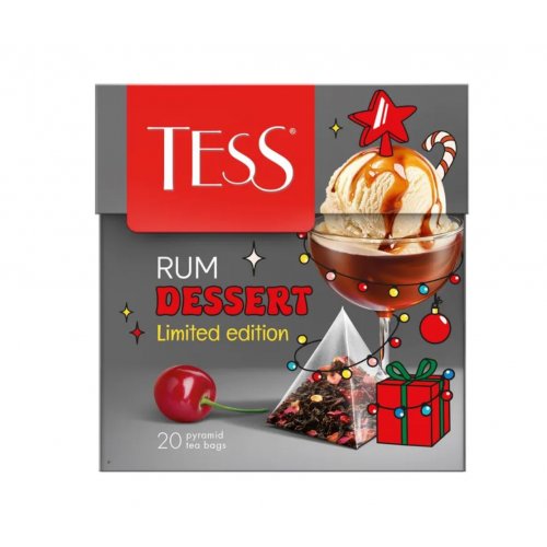  пирамидки Rum Dessert 20 пак. х 1,8 гр. (черный с аром. рома,пломбира и вишни) (12) (2027-12) НГ
