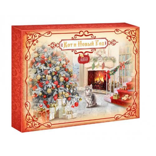 Шкатулка Уютного Нового года 100 гр., черный с апельсином, картон (6)