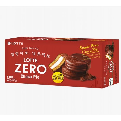 LOTTE Чоко пай 28 гр.* 6 (168 гр) ZERO,без сахара (16),в пал. 49 кор