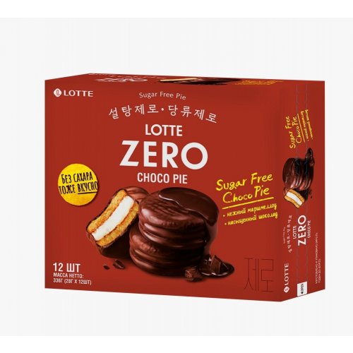 LOTTE Чоко пай 28 гр.*12 (336 гр) ZERO,без сахара (8), в пал 49 кор
