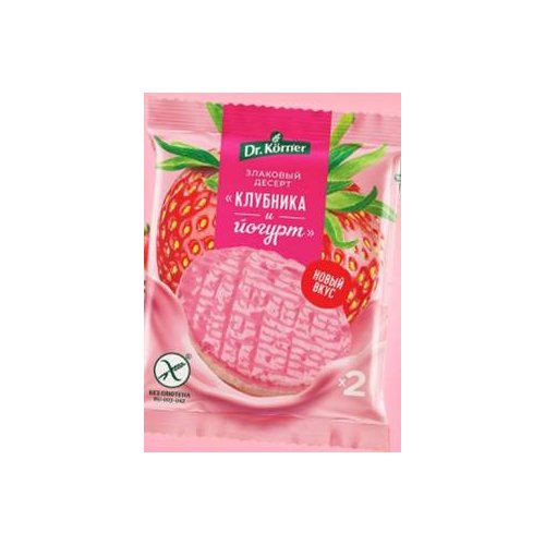 Злаковый десерт клубника и йогурт рисовый 34 гр. (17шт./блок)