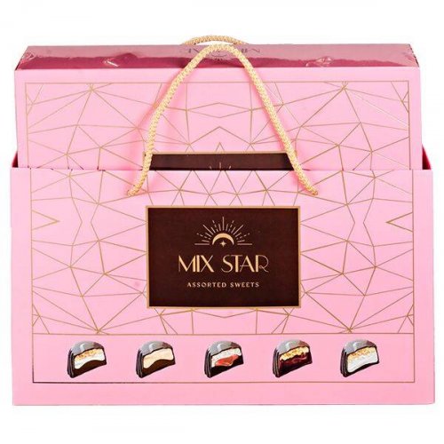  Набор конфет MIX STAR 370 гр. (6) Розовая сумка 076/Р