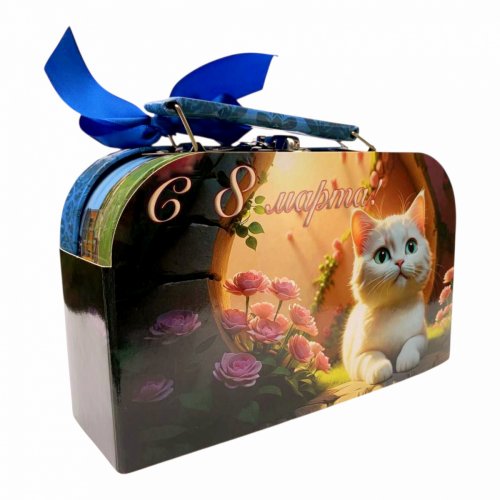 (ОБ2 1284) С 8 марта Котик (Молочный улун) 85 гр. (32) кейс