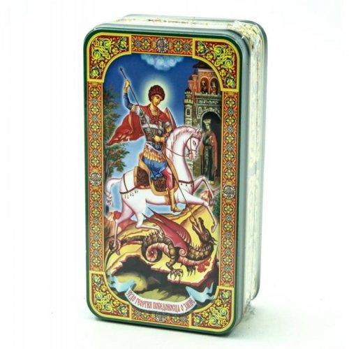 Георгий Победоносец с магнитом 100 гр. черный (12)