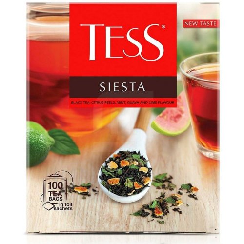  Сиеста 100 пак. х 1,5 гр. черный с цедрой,мятой и аром.гуавы и лайма(9) (1687)