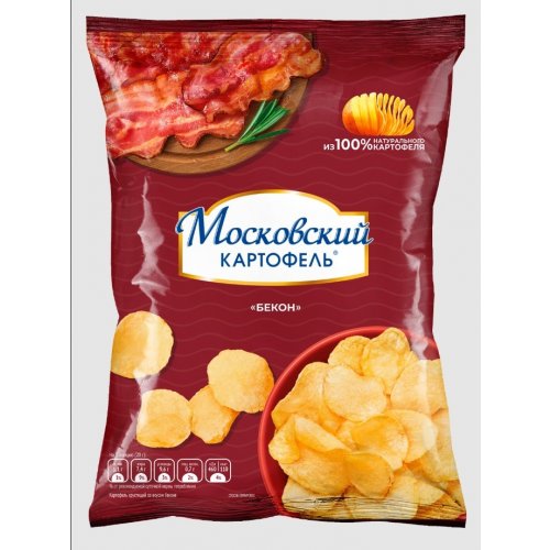 Картофель Московский хруст. со вкусом бекона 120гр, м/у (16)/в пал.28
