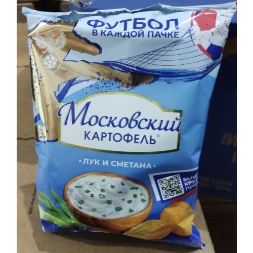 Картофель Московский хруст. со вкусом лука и сметаны 120гр, м/у (16)/в пал. 28 кор.