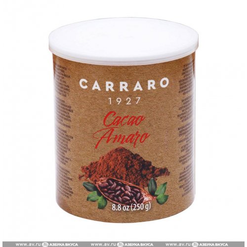 КАКАО Carraro Amaro 250 гр. раств. (12) карт. банка