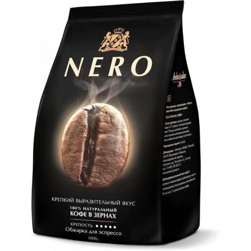 Кофе ШТРАУС Ambassador Nero 1000 гр. зерно пакет (4) 84 кор./пал.