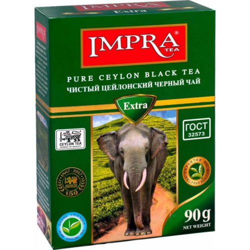 ЧАЙ IMPRA Green 90 гр. картон (30) черный мелкий лист Р