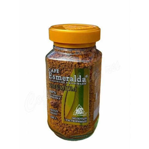Кофе Esmeralda PREMIUM 100 гр. раств. с молотым, стекло (000019)  (12) NEW