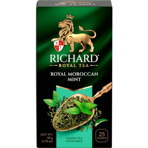ЧАЙ RICHARD Пакетированный Royal Moroccan Mint 25 пак.*2 гр. зелёный (12) 102363