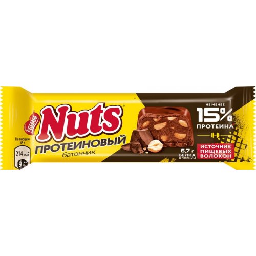 батончик NUTS Протеин 45 гр.(1блх30 шт)