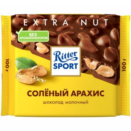 КОНДИТЕРКА Риттер Спорт Молочный с Соленым арахисом, 100 гр. (11)/400  (67066)