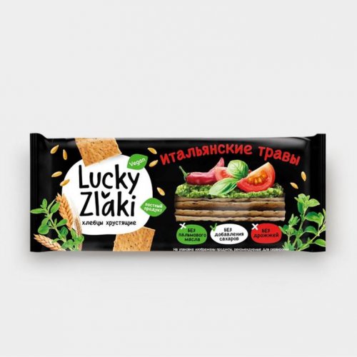 ЧЗ КОНДИТЕРКА Черемушки Lucky Zlaki Хлебцы итальянские травы 105 гр (12) 9 мес.