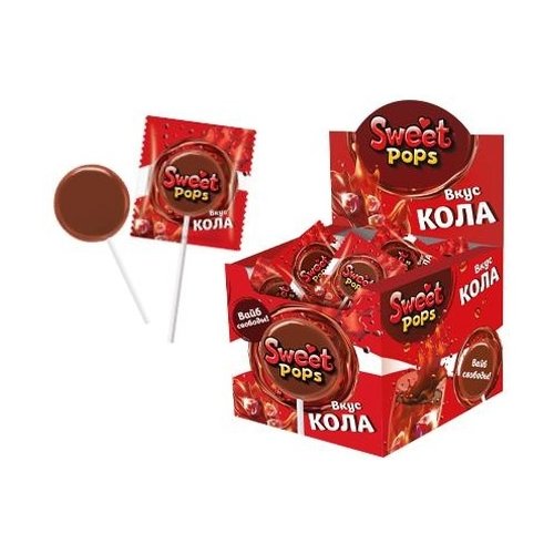 КОНДИТЕРКА Леденцы на палочке SWEET POPS  со вкус.кола 10  гр. (50) в кор. 6 блоков (SP-6-13)