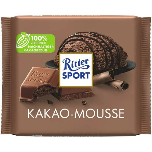 КОНДИТЕРКА Риттер Спорт Молочный с начинкой Какао-мусс,100 гр. (11)/400    (62946)
