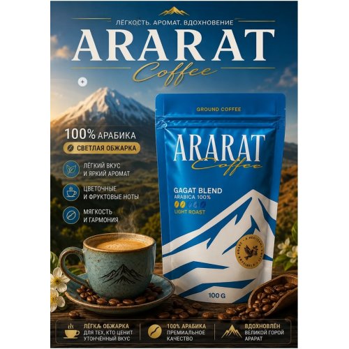 Кофе ARARAT GAGAT (arabika 100%) молотый 100 гр.(30)