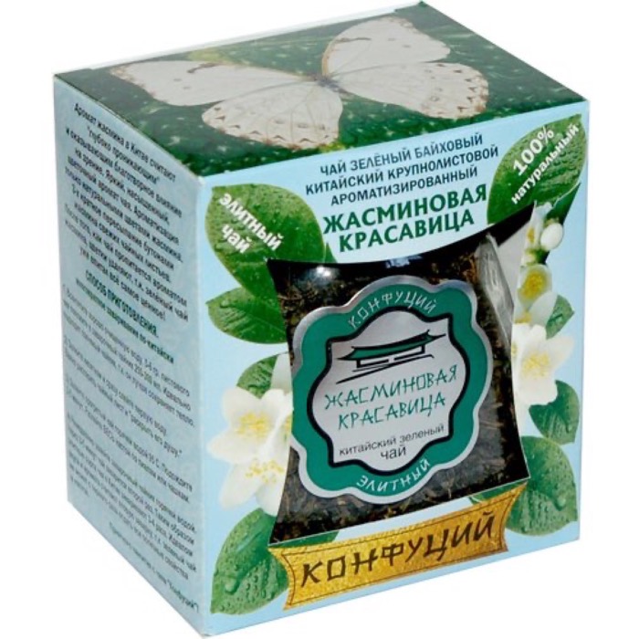 ЧАЙ Конфуций Жасминовая красавица  75 гр.зеленый стекло/картон (4)