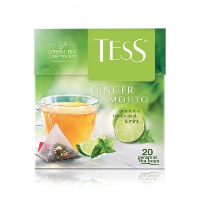 ЧАЙ МО Tess  пирамидки Ginger Mojito  20 пак. х 1,8 гр. (зеленый имбирь,мята,мед) (12) (0788)/140